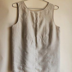 Tan linen shell tank